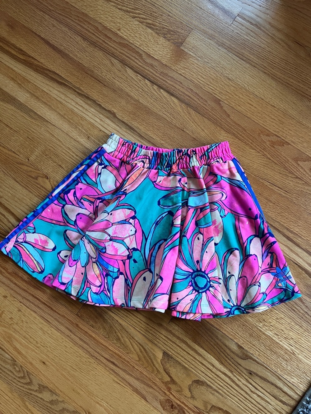 adidas Pink and Turquoise Floral Tennis Skirt